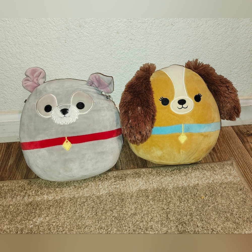 Squishmallows Gray Plush with Red Accent